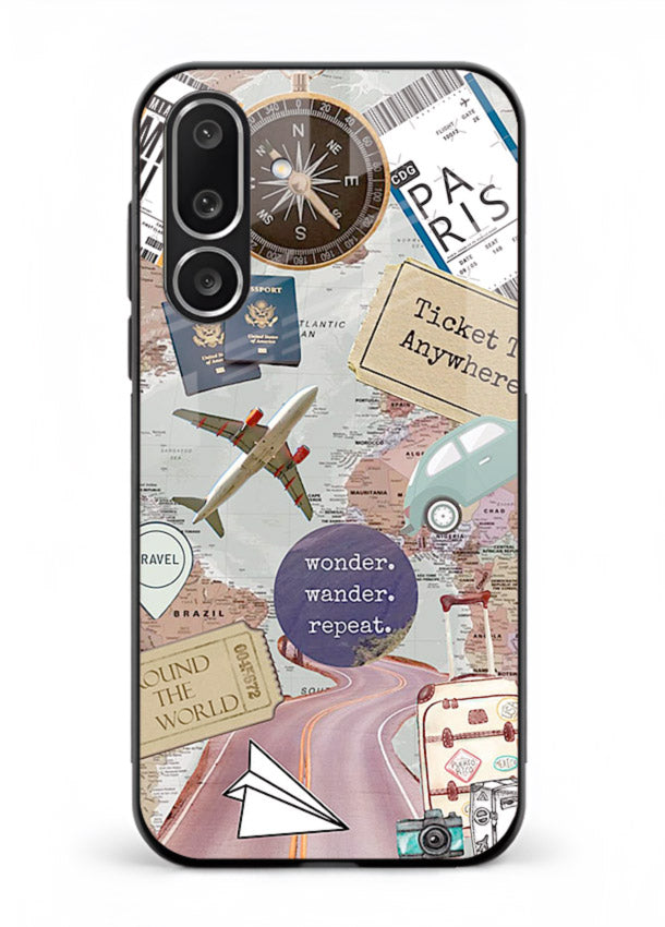 Wander More Collage aesthetic artwork Samsung M56 5G glass back cover