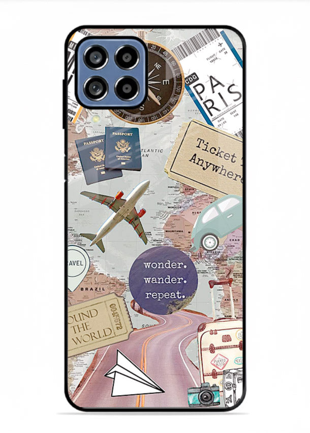 Wander More Collage aesthetic artwork Samsung M53 5G glass back cover