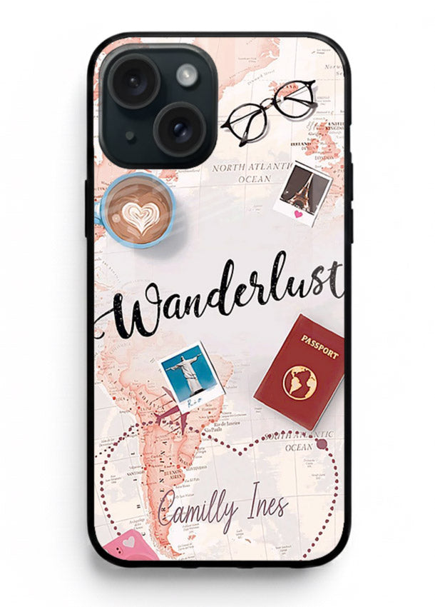 Wanderlust Essentials Art illustration iphone 14 plus glass back cover