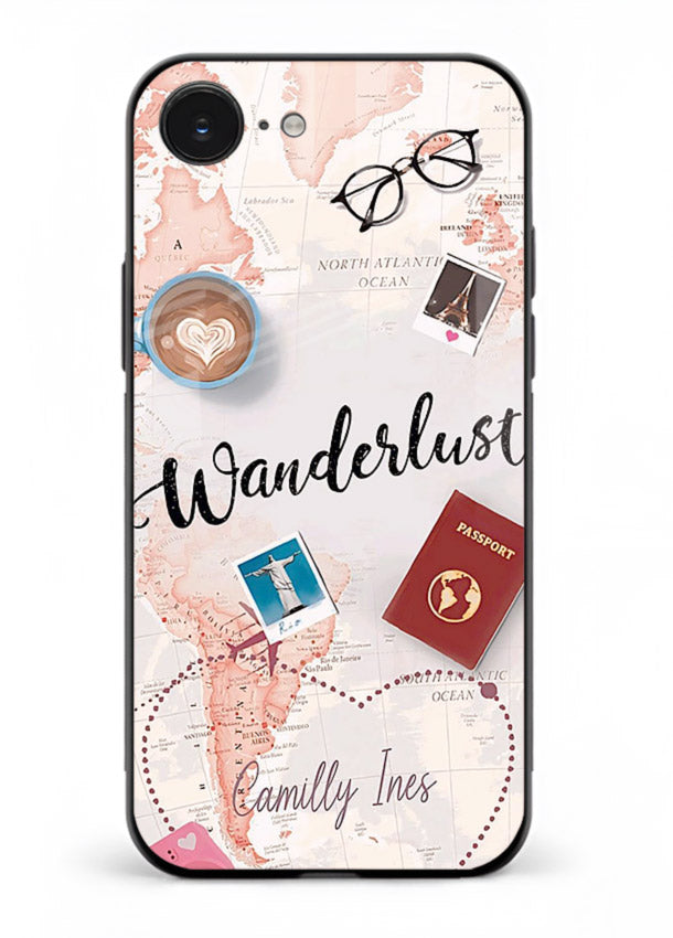 Wanderlust Essentials Art illustration iphone 16e glass back cover