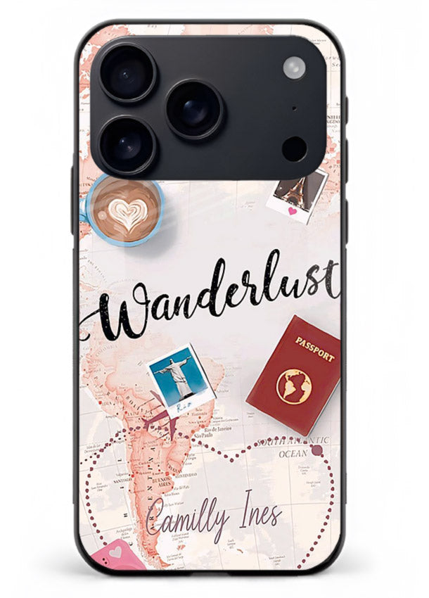 Wanderlust Essentials Art illustration iphone 18 pro max glass back cover