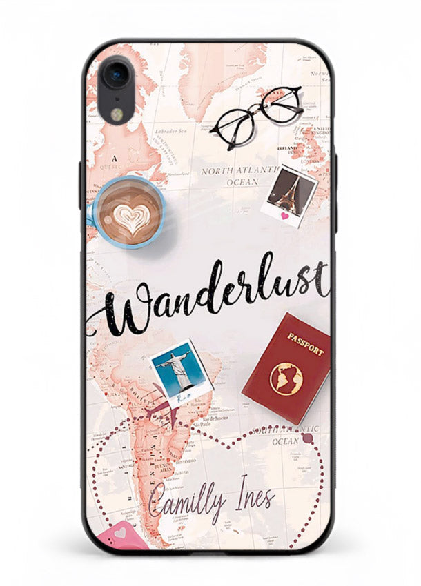 Wanderlust Essentials Art illustration iphone xr glass back cover