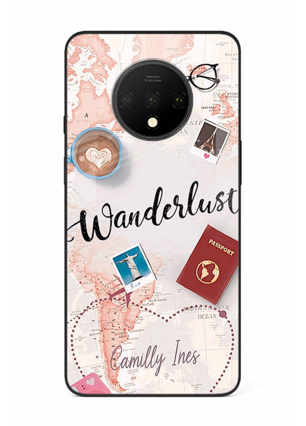 Wanderlust Essentials Art illustration OnePlus 7T glass back cover