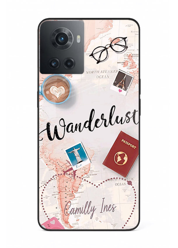 Wanderlust Essentials Art illustration OnePlus 10R glass back cover