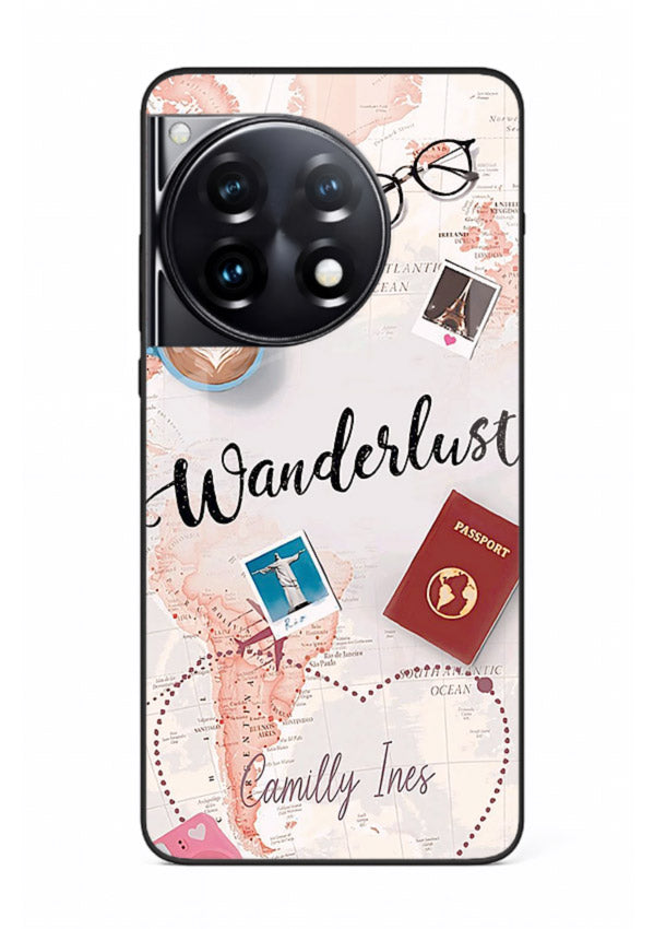 Wanderlust Essentials Art illustration OnePlus 12R glass back cover