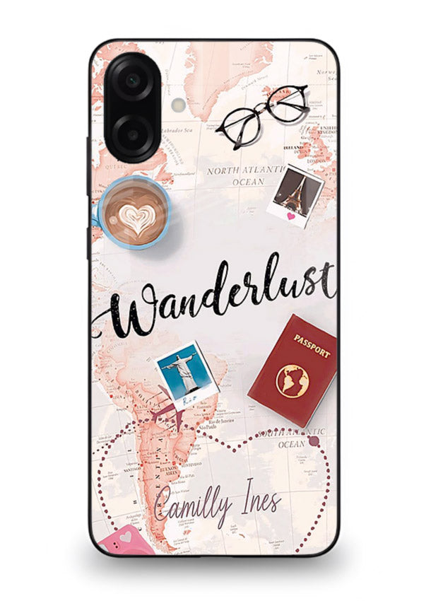 Wanderlust Essentials Art illustration Samsung A06 5G glass back cover