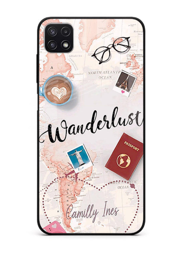 Wanderlust Essentials Art illustration Samsung F42 5G glass back cover