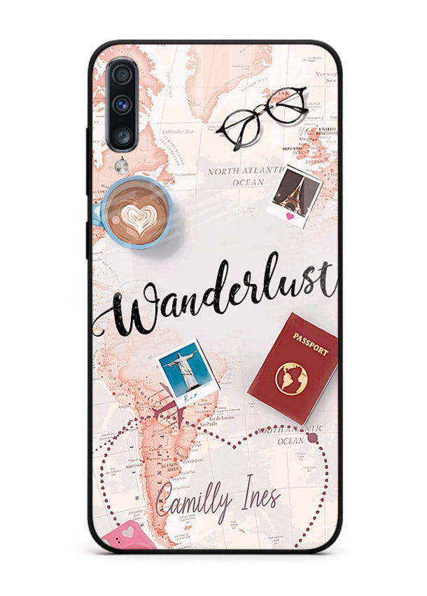 Wanderlust Essentials Art illustration Samsung A70 glass back cover