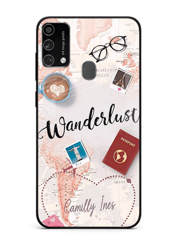 Wanderlust Essentials Art illustration Samsung F41 glass back cover
