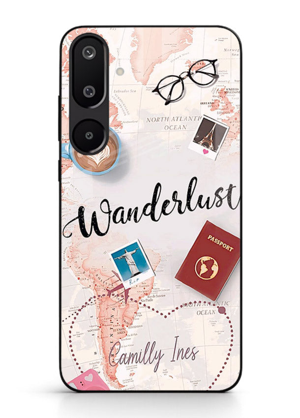 Wanderlust Essentials Art illustration Samsung F16 5G glass back cover