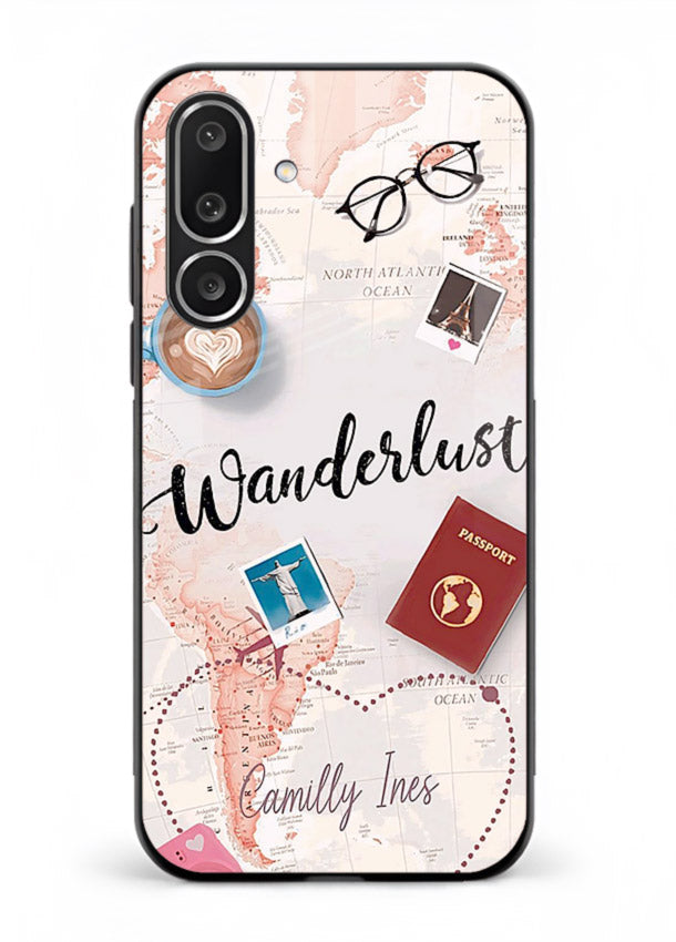 Wanderlust Essentials Art illustration Samsung M36 5G glass back cover
