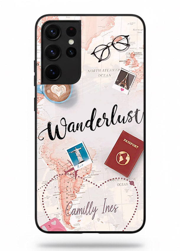 Wanderlust Essentials Art illustration Samsung S21 Ultra glass back cover