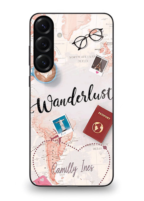 Wanderlust Essentials Art illustration Samsung M55 5G glass back cover