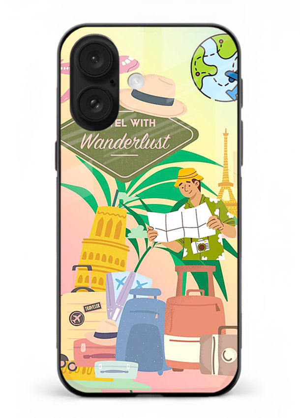Wanderlust Packing Scene packing illustration iphone 16 glass back cover