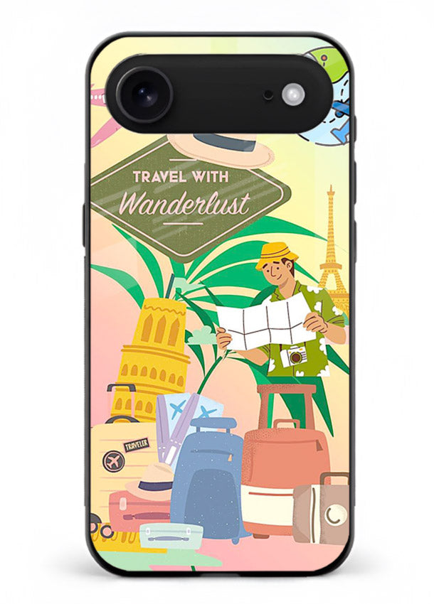 Wanderlust Packing Scene packing illustration iphone 18 air glass back cover