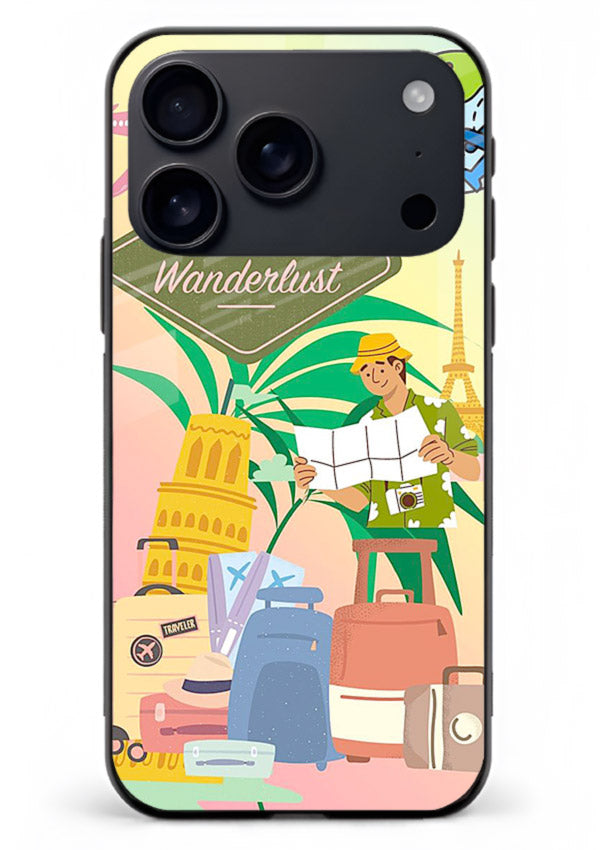 Wanderlust Packing Scene packing illustration iphone 17 pro max glass back cover