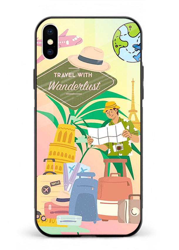 Wanderlust Packing Scene packing illustration iphone xs max glass back cover