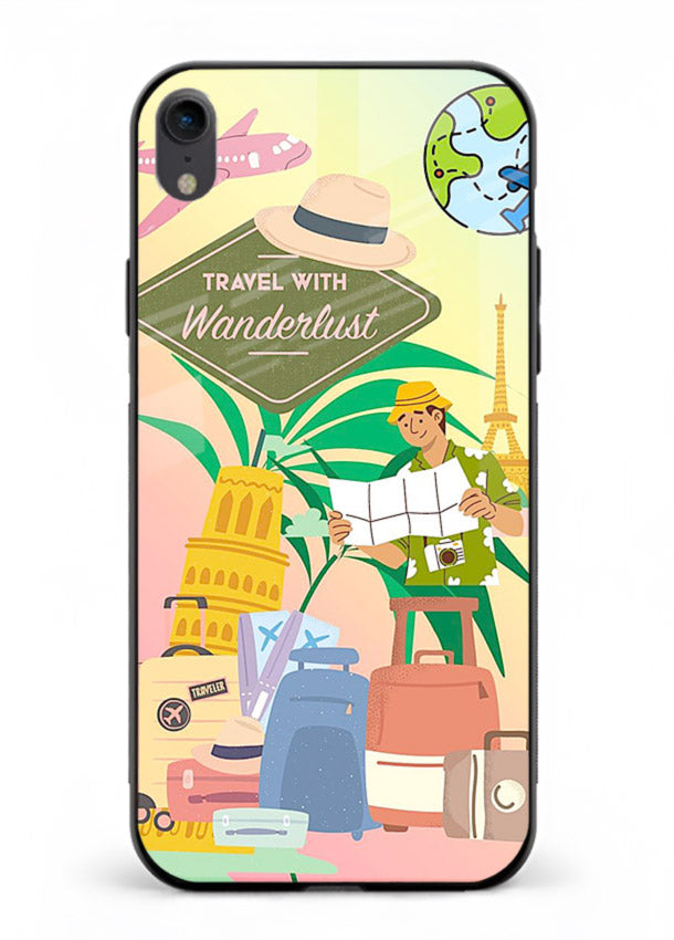 Wanderlust Packing Scene packing illustration iphone xr glass back cover