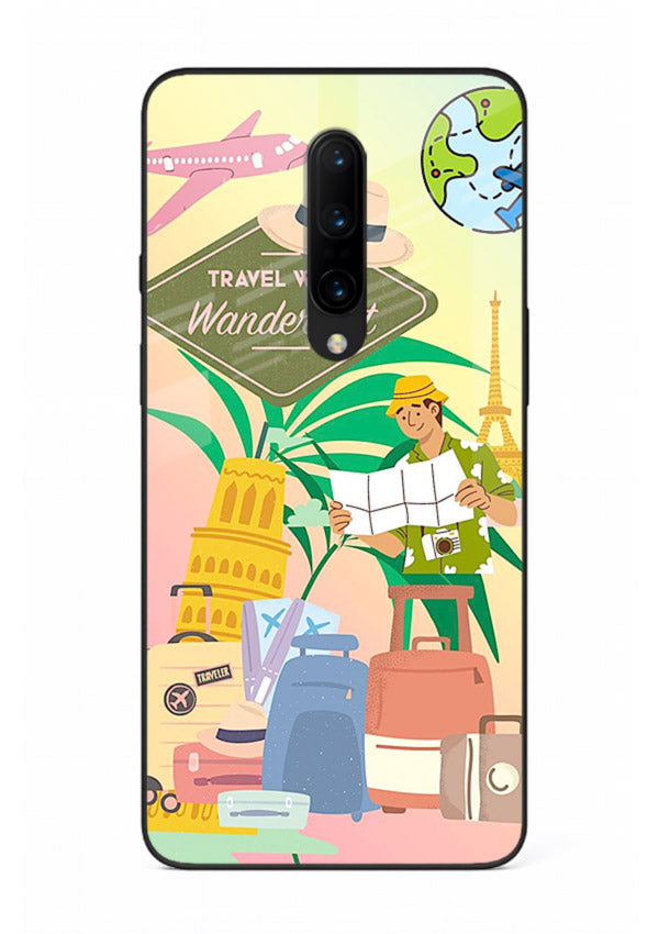 Wanderlust Packing Scene packing illustration OnePlus 7 Pro glass back cover