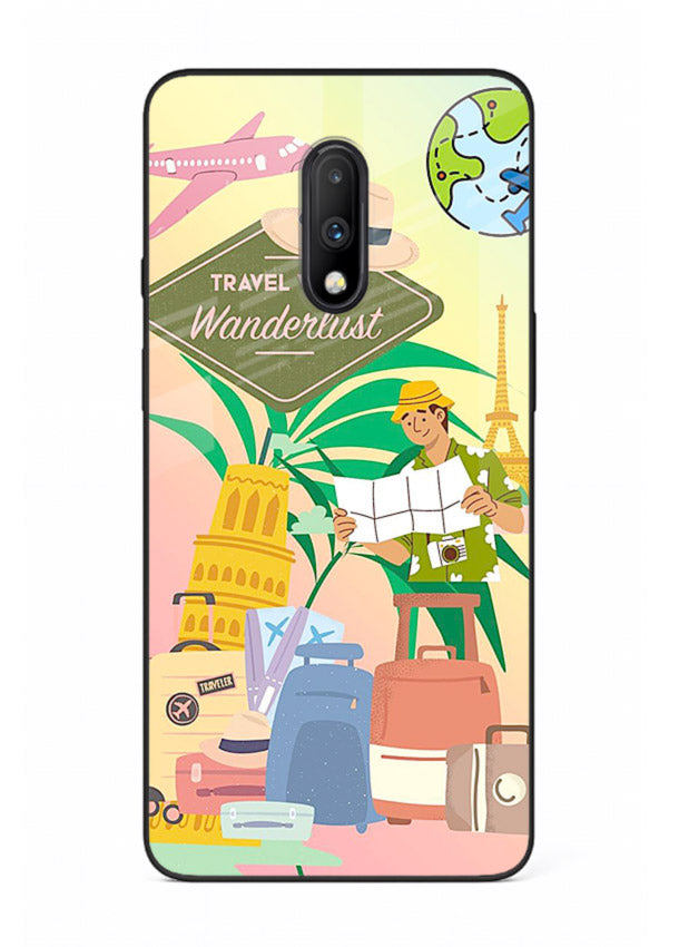 Wanderlust Packing Scene packing illustration OnePlus 7 glass back cover