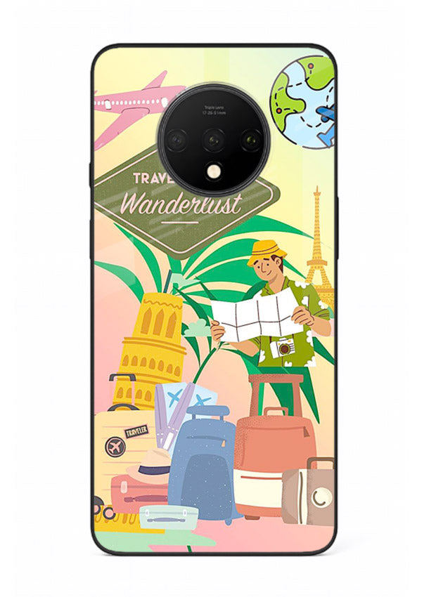 Wanderlust Packing Scene packing illustration OnePlus 7T glass back cover