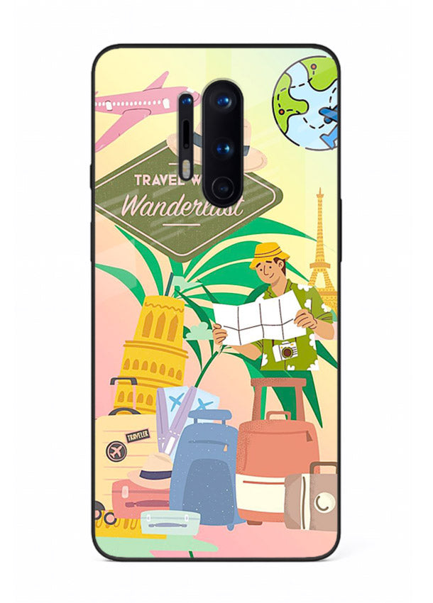 Wanderlust Packing Scene packing illustration OnePlus 8 Pro glass back cover
