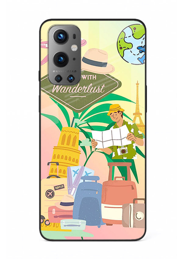 Wanderlust Packing Scene packing illustration OnePlus 9 glass back cover