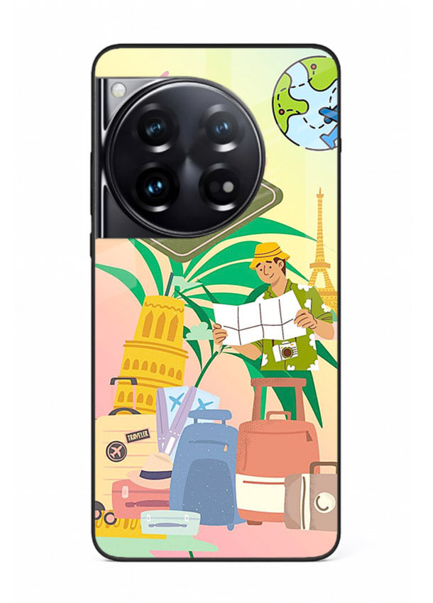Wanderlust Packing Scene packing illustration OnePlus 12 glass back cover