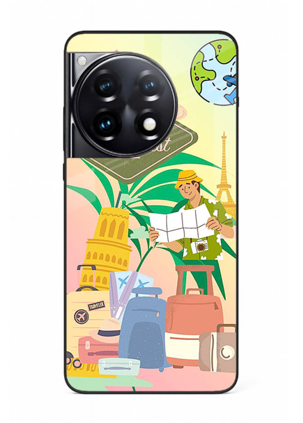 Wanderlust Packing Scene packing illustration OnePlus 12R glass back cover