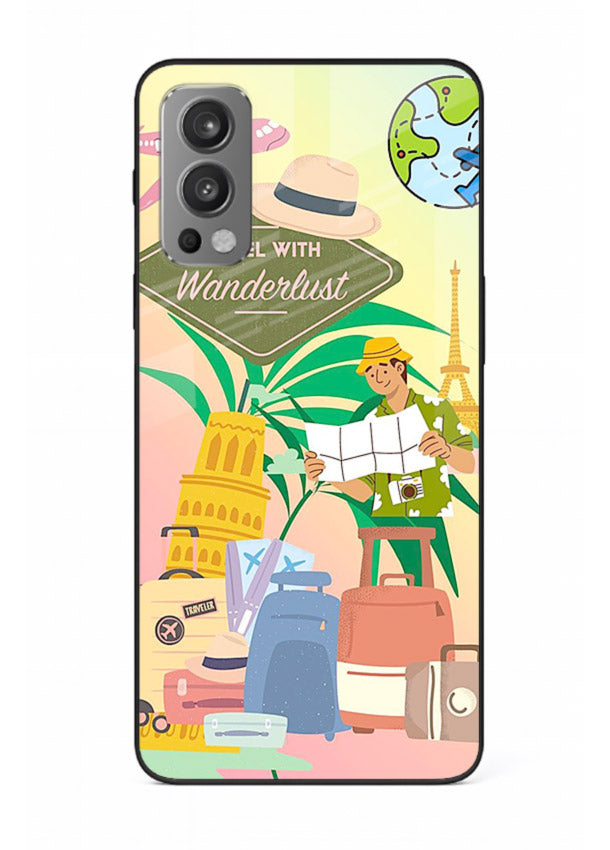Wanderlust Packing Scene packing illustration OnePlus Nord 2 glass back cover