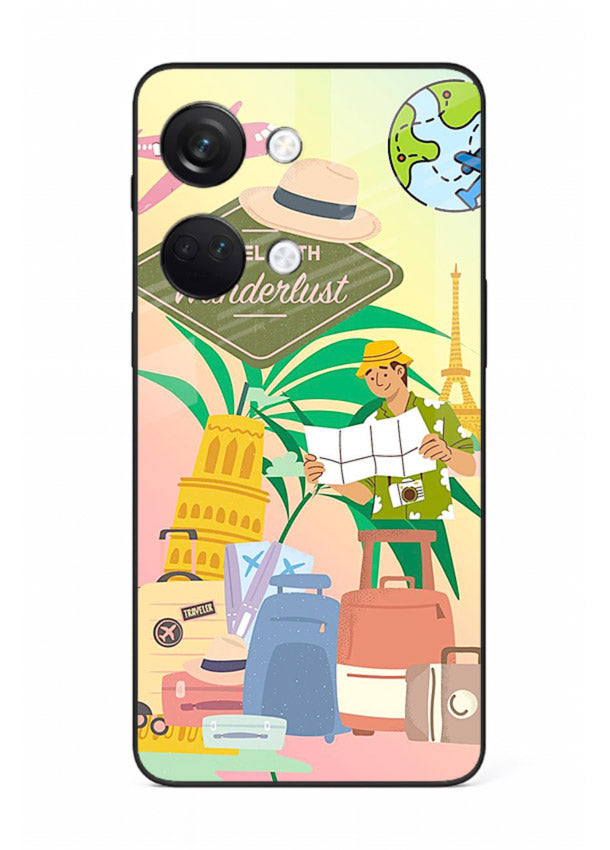 Wanderlust Packing Scene packing illustration OnePlus Nord 3 glass back cover