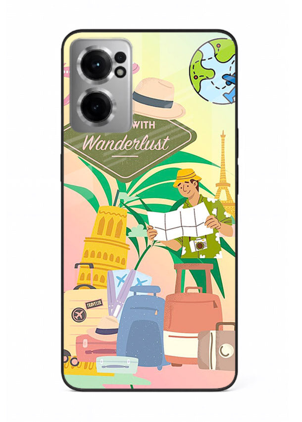 Wanderlust Packing Scene packing illustration OnePlus Nord CE2 5G glass back cover