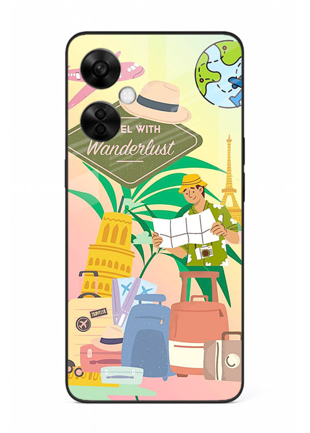 Wanderlust Packing Scene packing illustration OnePlus Nord CE3 Lite glass back cover