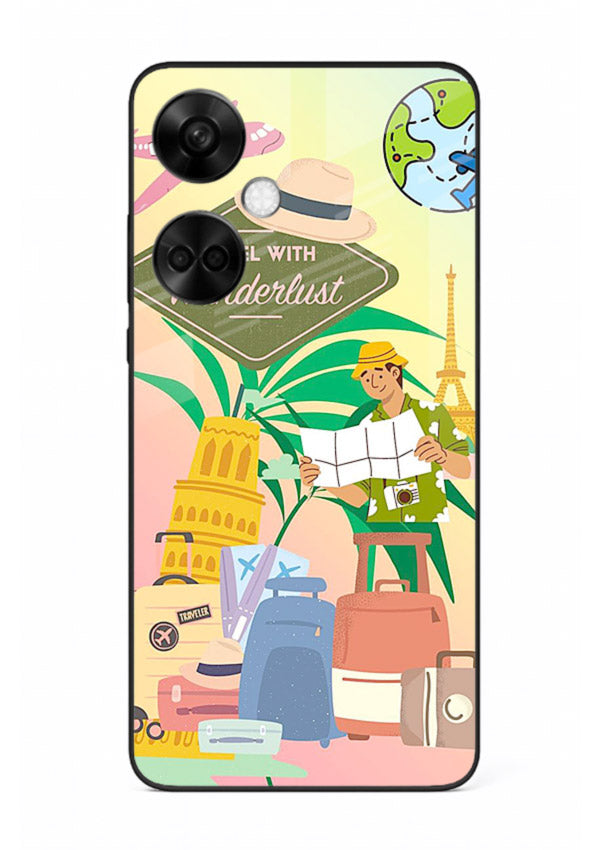 Wanderlust Packing Scene packing illustration OnePlus Nord CE3 glass back cover