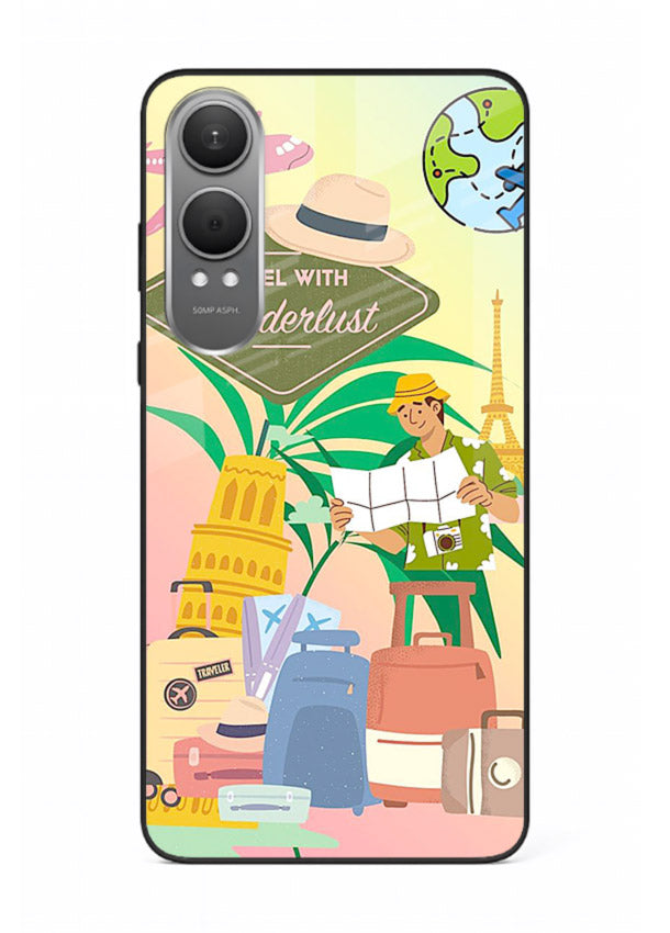 Wanderlust Packing Scene packing illustration OnePlus Nord CE4 Lite glass back cover