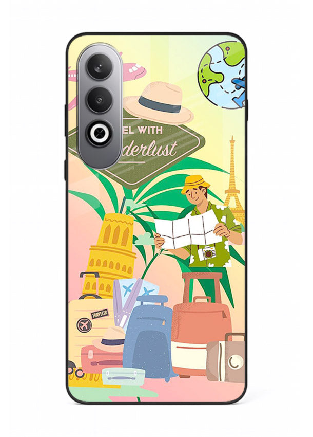 Wanderlust Packing Scene packing illustration OnePlus Nord CE4 glass back cover