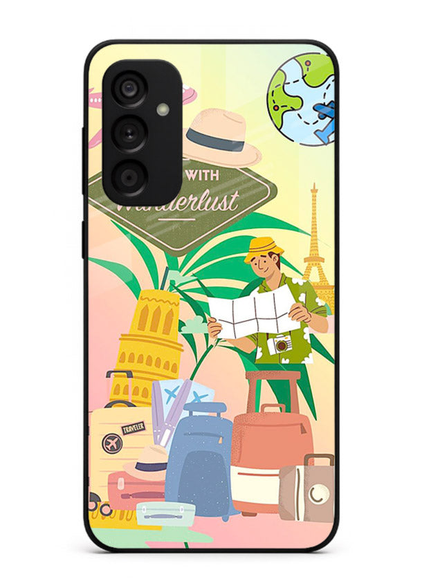 Wanderlust Packing Scene packing illustration Samsung M15 5G glass back cover