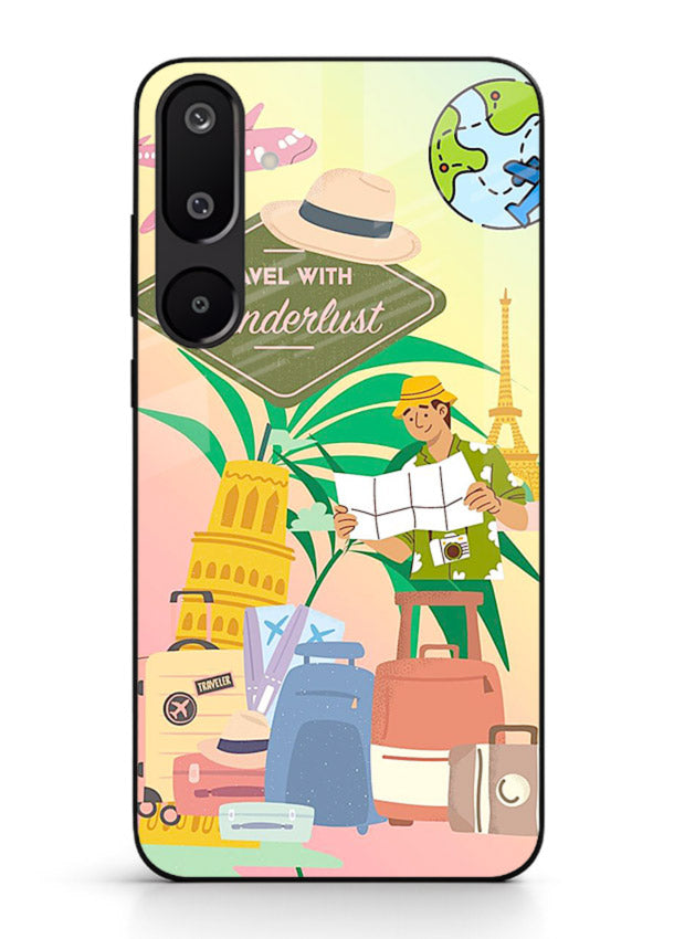 Wanderlust Packing Scene packing illustration Samsung M16 5G glass back cover