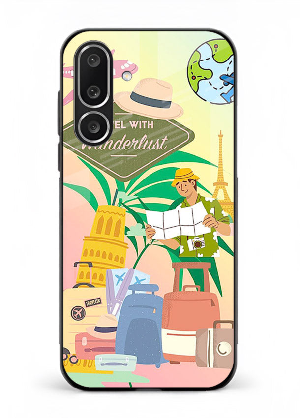 Wanderlust Packing Scene packing illustration Samsung M36 5G glass back cover