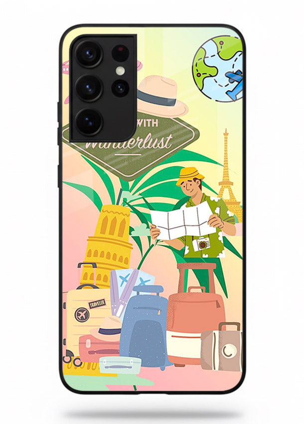 Wanderlust Packing Scene packing illustration Samsung S21 Ultra glass back cover