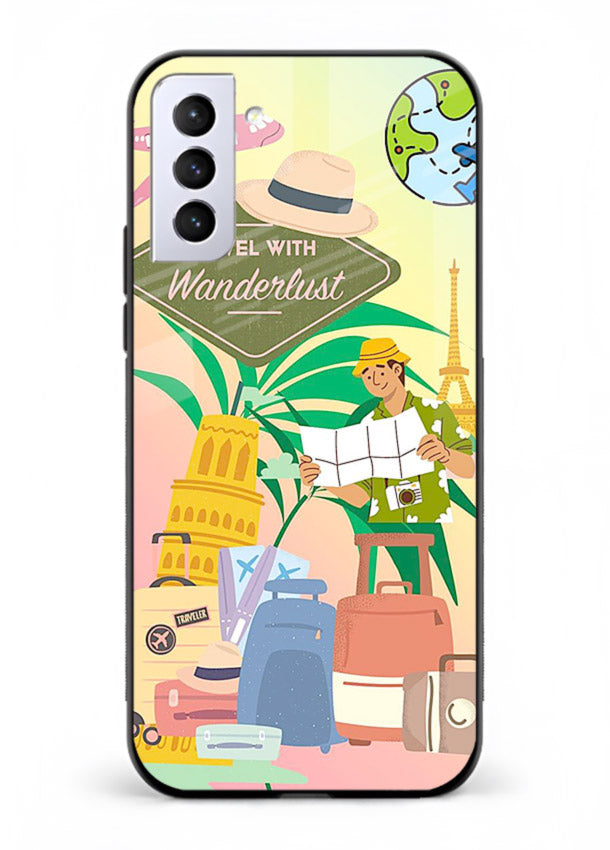 Wanderlust Packing Scene packing illustration Samsung S21 FE glass back cover