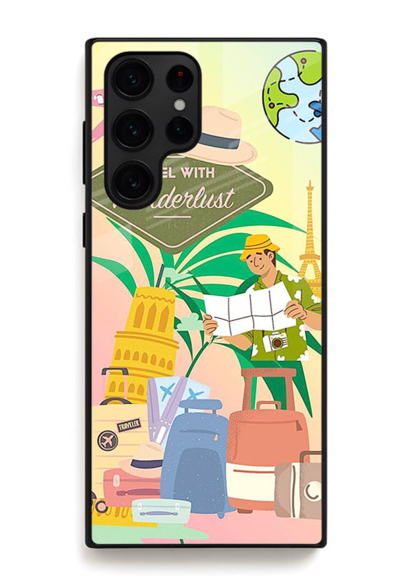 Wanderlust Packing Scene packing illustration Samsung S23 Ultra glass back cover