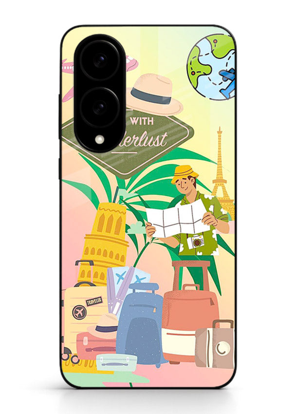 Wanderlust Packing Scene packing illustration Samsung S25 Edge glass back cover