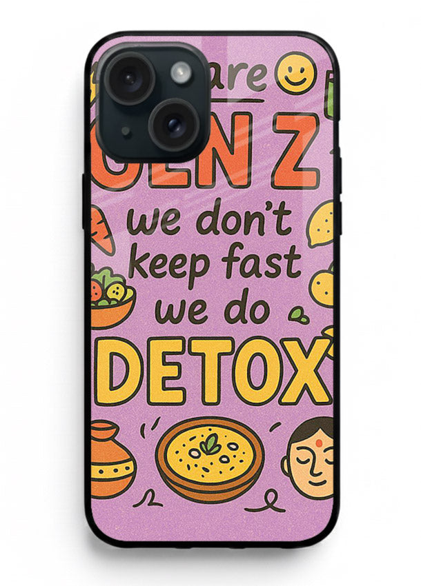 Wellness Detox Poster pastel wellness artwork iphone 15 plus glass back cover