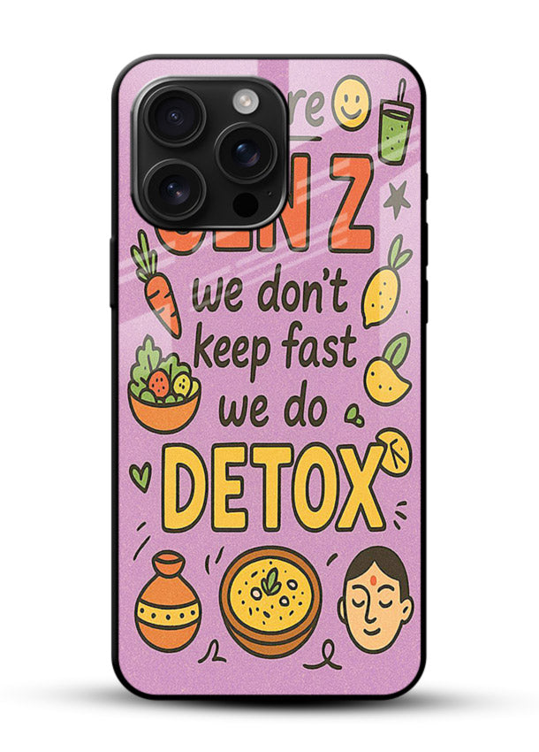 Wellness Detox Poster pastel wellness artwork glossy vibrant premium glass back cover - Angle Front
