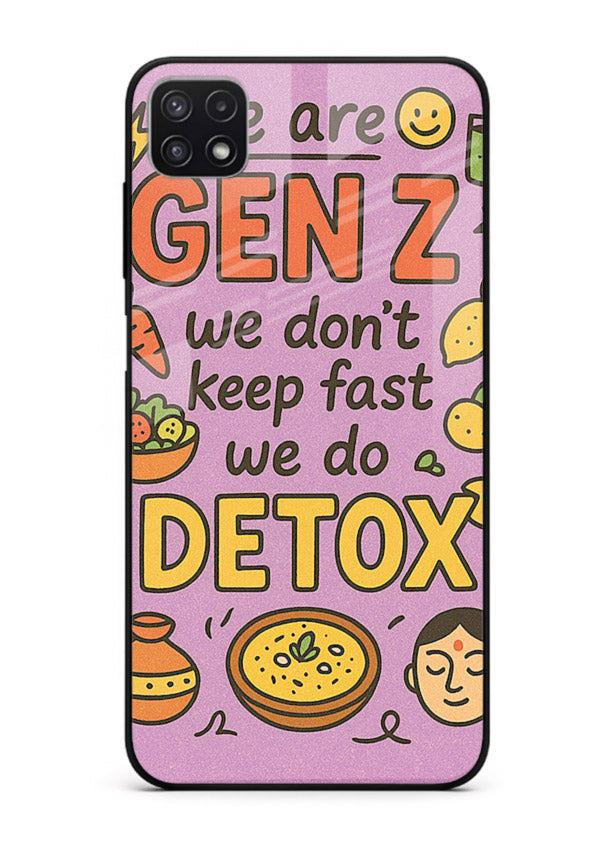 Wellness Detox Poster pastel wellness artwork Samsung F42 5G glass back cover