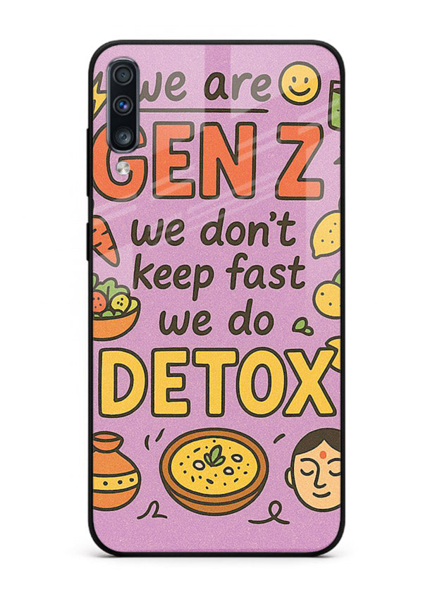 Wellness Detox Poster pastel wellness artwork Samsung A70 glass back cover