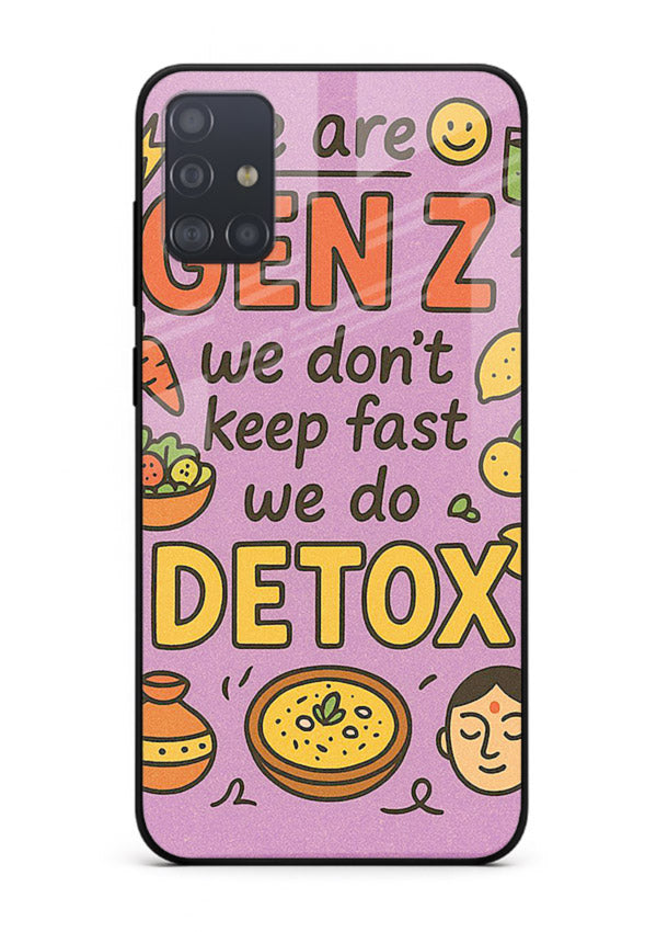 Wellness Detox Poster pastel wellness artwork Samsung A71 glass back cover
