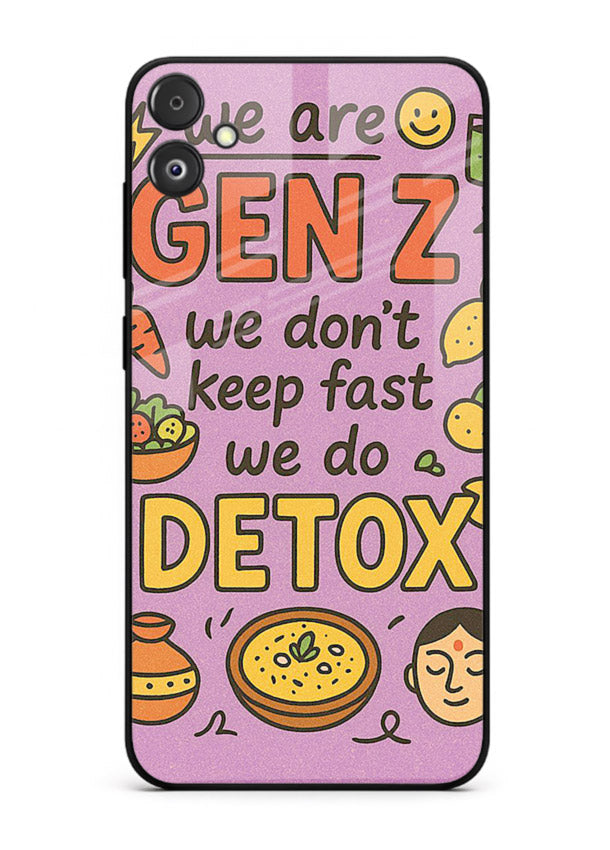 Wellness Detox Poster pastel wellness artwork Samsung F04 5G glass back cover
