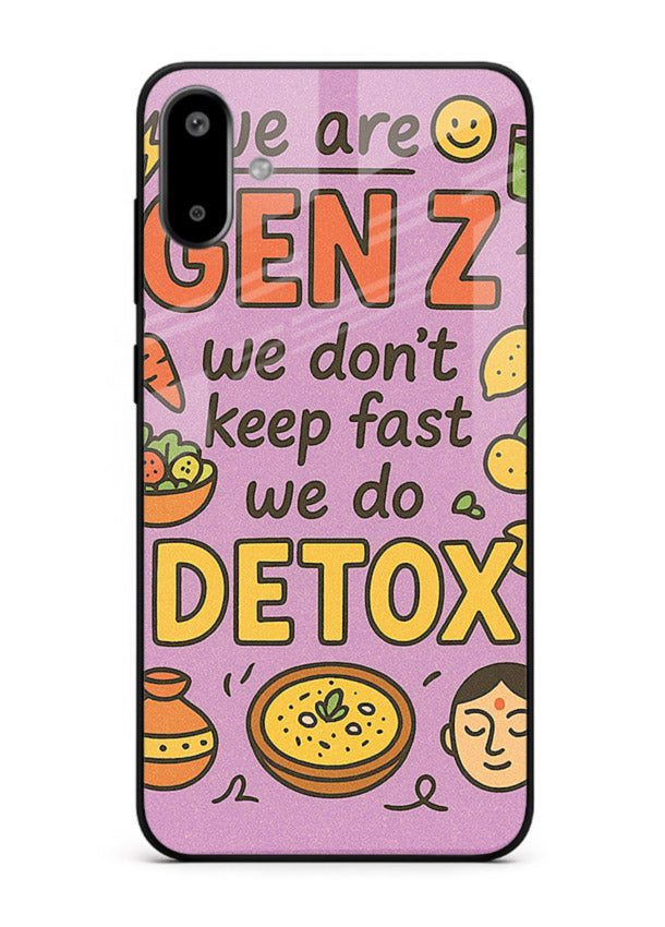 Wellness Detox Poster pastel wellness artwork Samsung F06 5G glass back cover